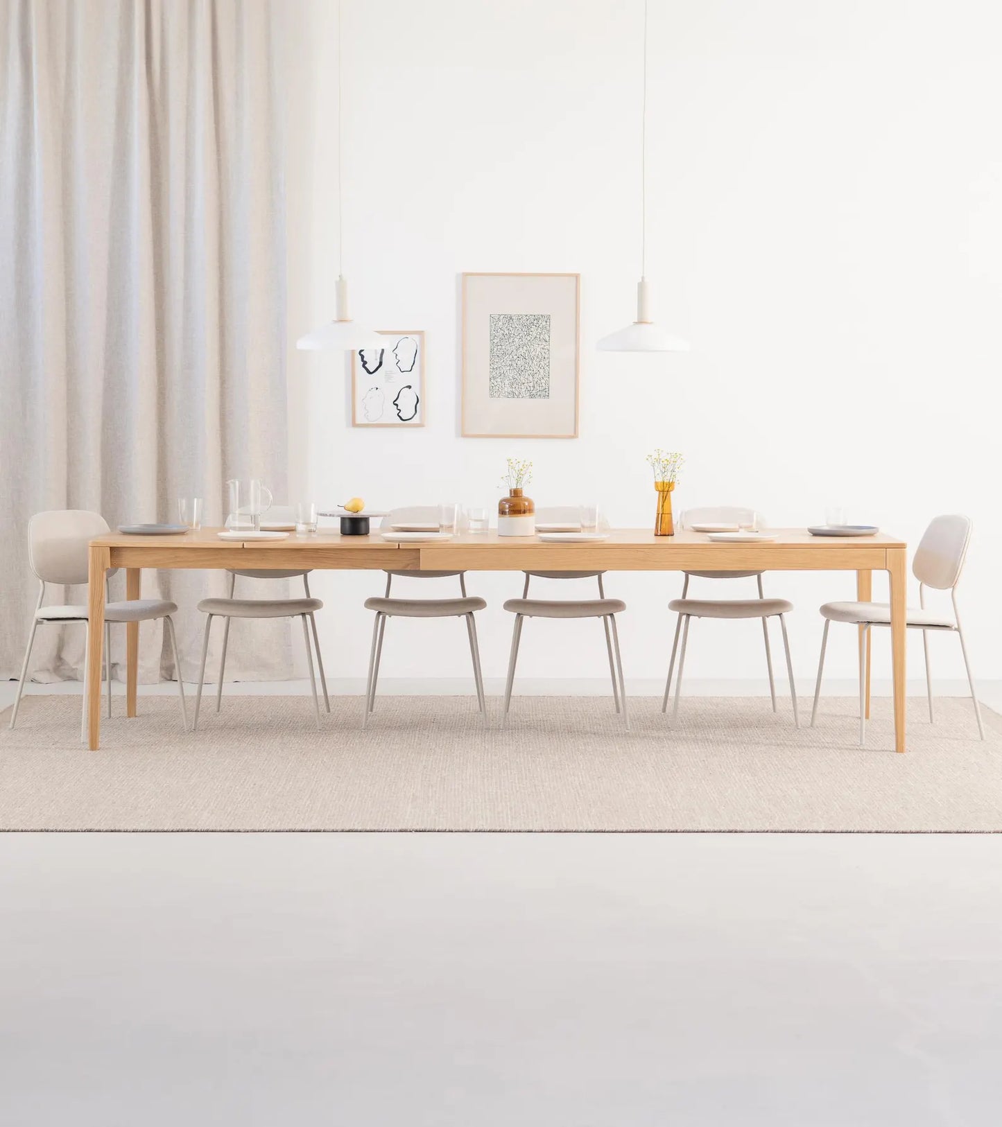 White Oak Extendable Dining Table