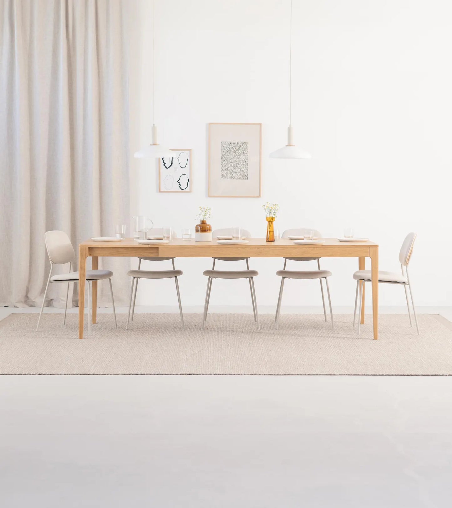 White Oak Extendable Dining Table