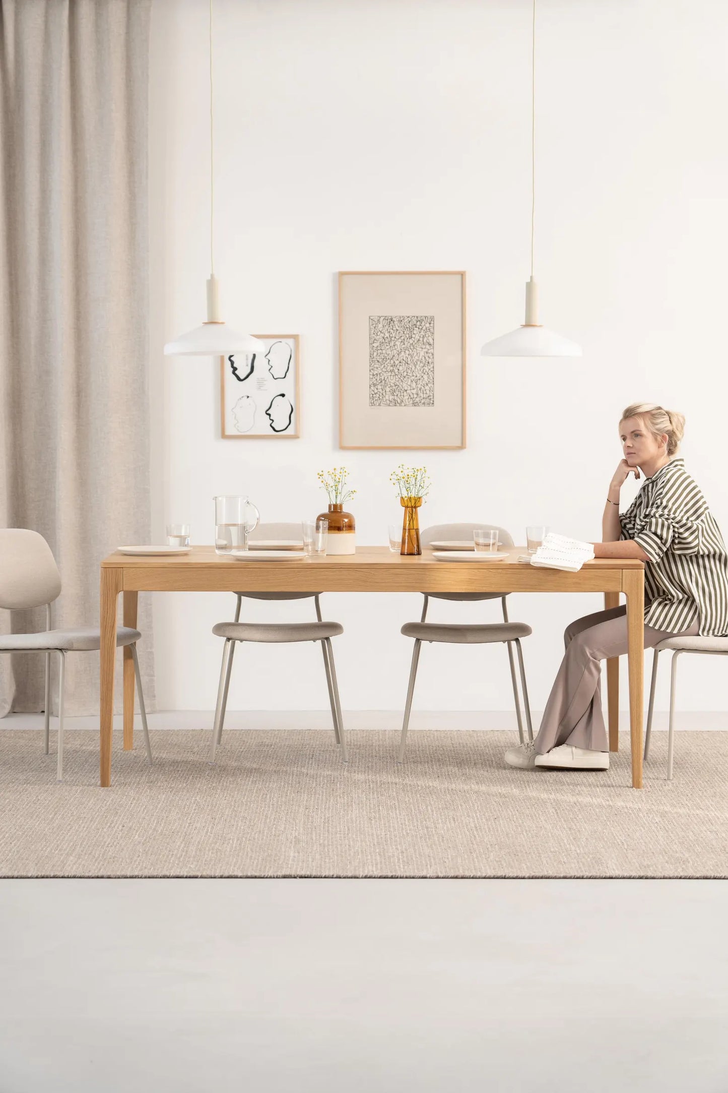 White Oak Extendable Dining Table